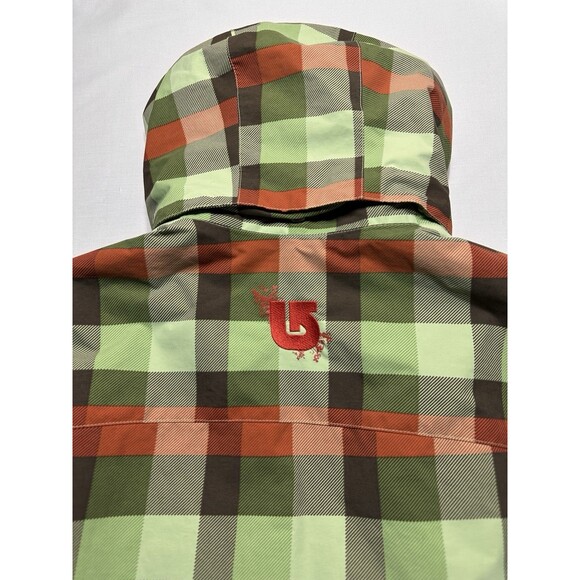 Burton Geo 3/2 Jacket Womens Medium Green Plaid Hood Waterproof Lined Snowboard - Picture 8 of 15